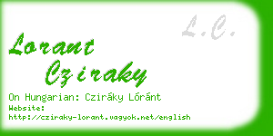 lorant cziraky business card