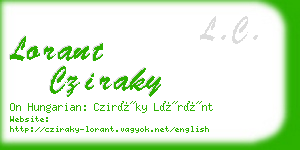 lorant cziraky business card